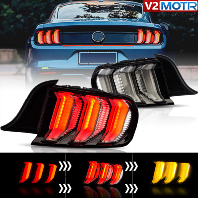 VLAND 5 Modes LED Tube Turn Tail Lights For Ford Mustang GT 2015-2023 #FO2801238