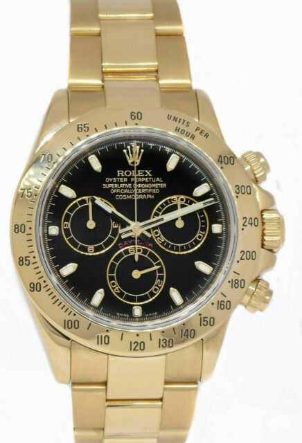 Rolex Daytona Black/Gold Men's Watch - 116528 for sale online | eBay
