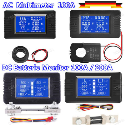 AC DC LCD-Panel Digital Power Watt Meter Monitor Spannung Voltmeter Amperemeter
