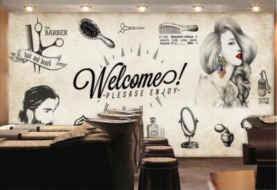 3D Welcome Barber 17098NA Wallpaper Wall Murals Removable Wallpaper Fay