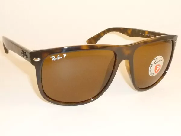 New Ray Ban Boyfriend Sunglasses Tortoise Frame RB 4147 710 57 Polarized Brown