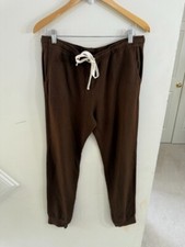 Monrow Women's Jogger Pants Drawstring Brown Loose High Rise Size L