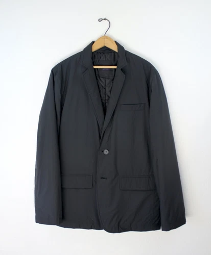 Giordano Sport Coat Technical Lined Insulated Black Blazer Nylon Quilted
