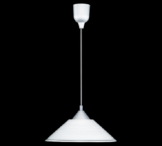 Lampada Sospensione Interno 42W Cono Righe Bianche 30 cm Diego GD Trio