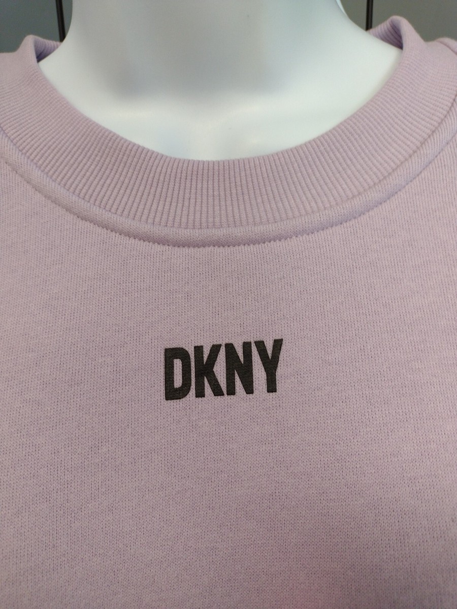 DKNY Sweatshirt Women's Size Small Long Sleeve Lavender Fleece Lined Pullover  View 5