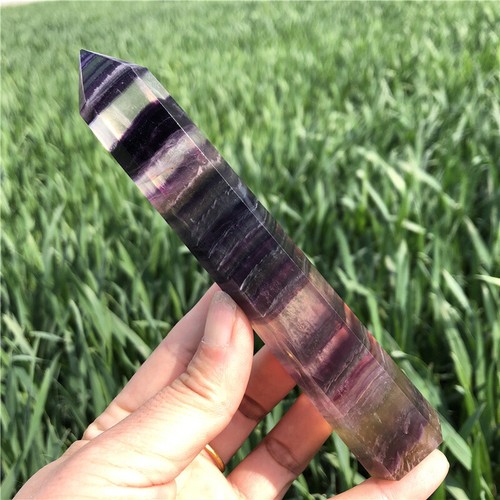 0.41LB Natural Rainbow Fluorite Obelisk Quartz Crystal Wand gift XA5961-05-A - Picture 8 of 18