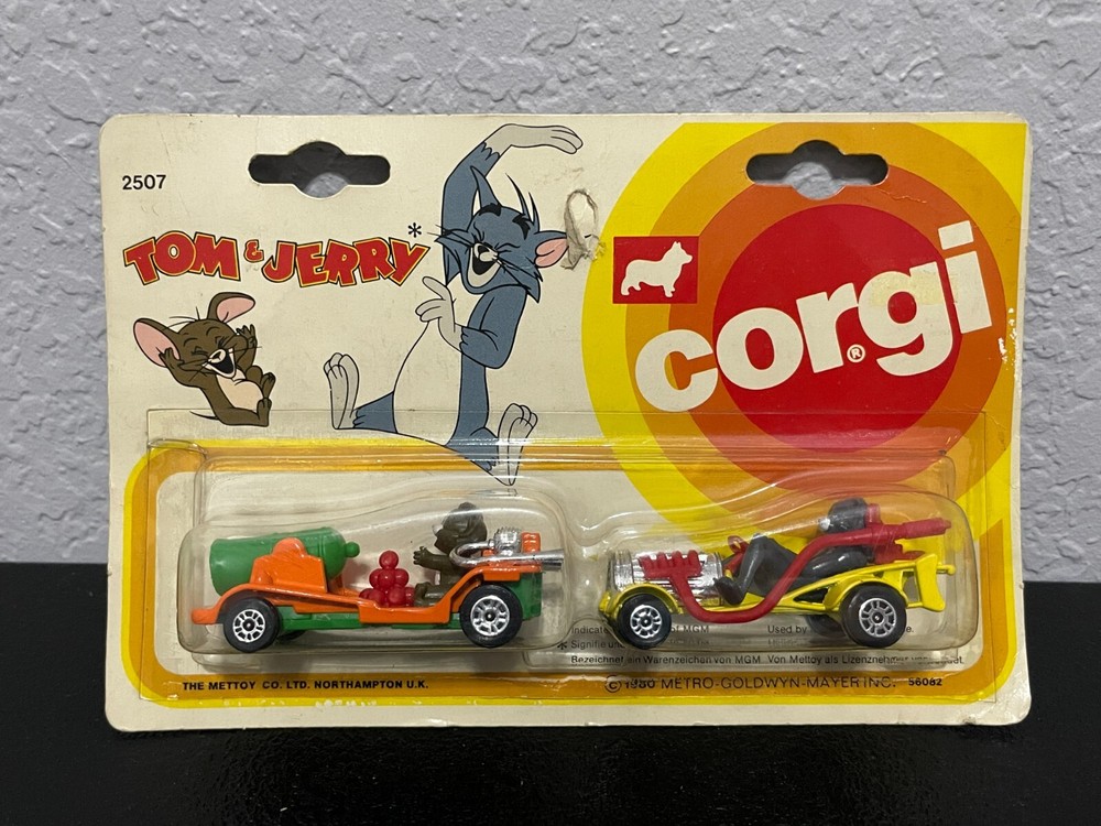 Vintage Tom and Jerry Corgi Race Cars Mettoy Co. 1980
