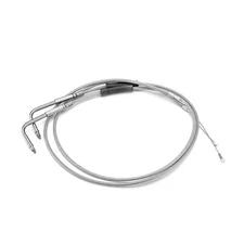 MOFUN 44" Steel Throttle Idle Cable Wire Kit For Harley Softail FXST FLST 96-17