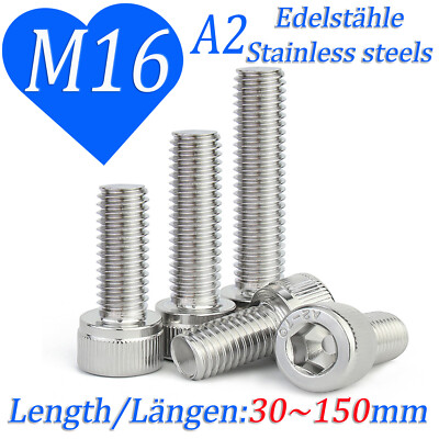 Socket Cap Screws A2 Stainless Steel Allen Bolt Hex Head Din 912 M16