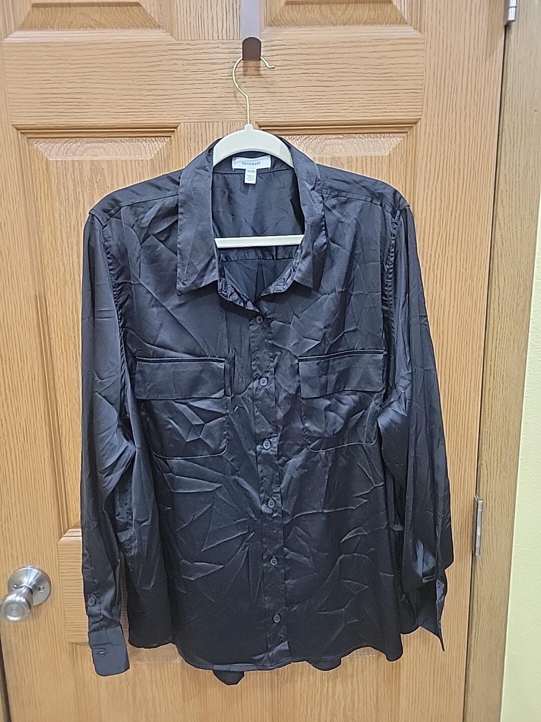 Shirt Womens Xxl Black Long Sleeve Button Minimalist Neutral