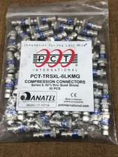 PCT International PCTTRSXL6LMG RG 6 Compression Connectors 50 Pieces
