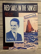 Vintage Sheet Music Red Sails In The Sunset 1935 Hugh Williams Jimmy Kennedy  