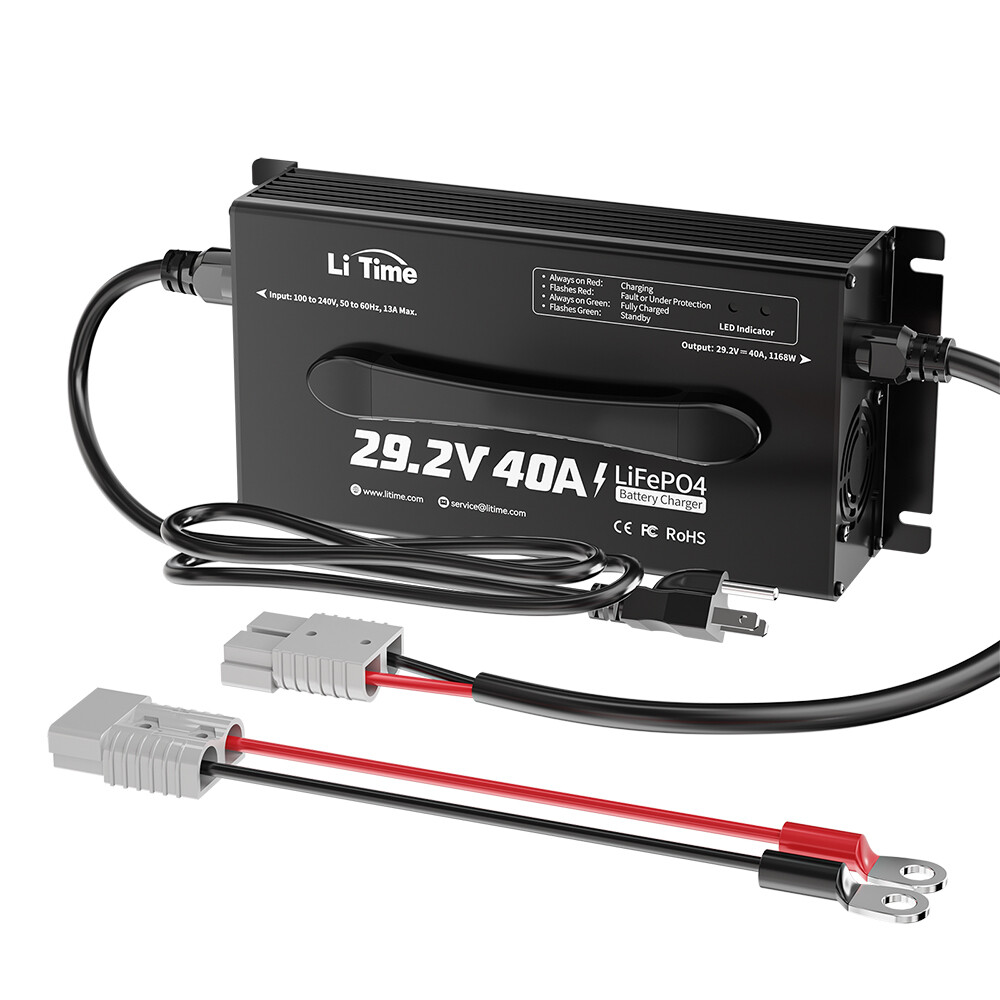 LiTime 29.2V 40A AC-DC Smart Charger for 24V Deep Cycle Lithium