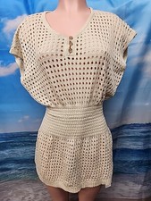 Nwt Cupshe Women's Beige Swim Cover Up Dress Size Small