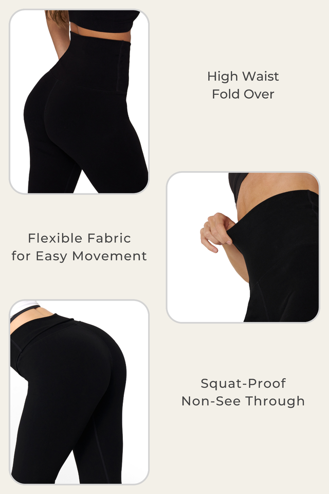 3Pack Flared Leggings for Women Premium Cotton, Bootcut Yoga Pants