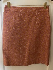 Talbots Pink Orange Floral Print Lined Skirt Size 4 Petite