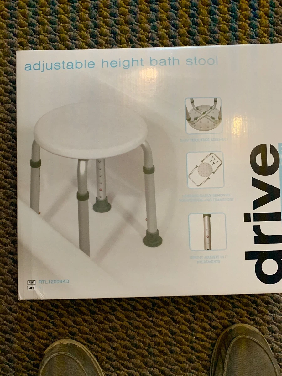 Drive Medical Adjustable Height Bath Stool White Mpact Resistant