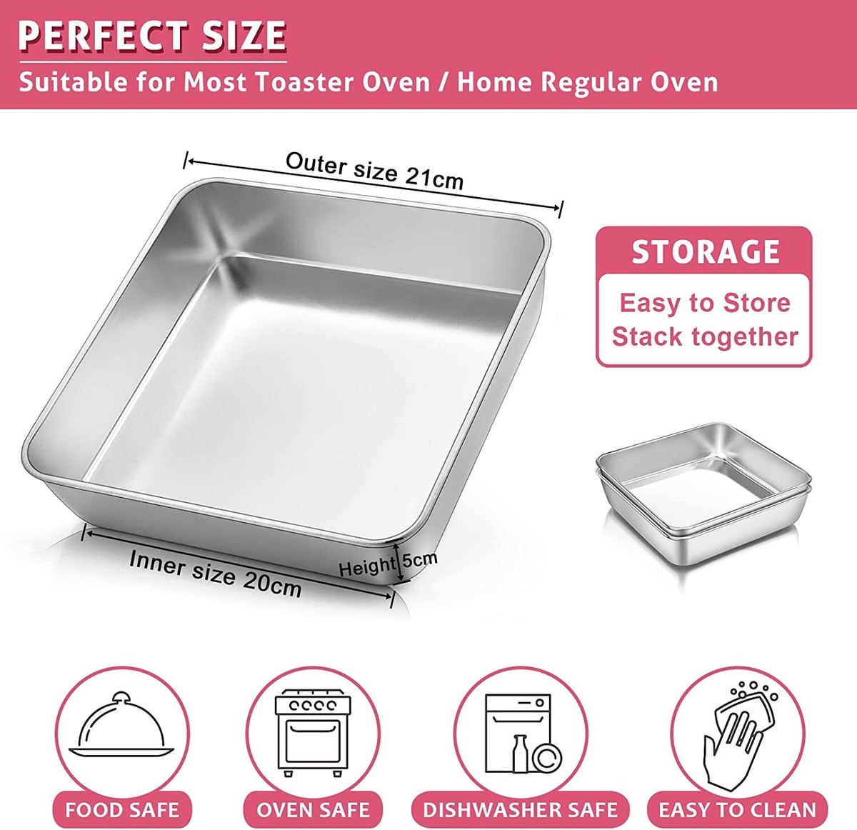 Baking Utensils Square Cake Tin Sizes Bakeware Inch Square Cake