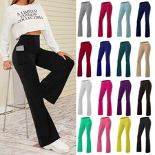 Women Tummy Control Workout Bootleg Pants High Waist Stretch Bootcut Yoga Pants