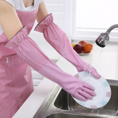 Warme Haushaltshandschuhe mit Flanell Küchen Reinigungshandschuhe Waschgummi Handschuhe