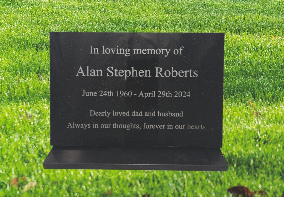 granite memorial plaque with stone display stand personalised grave marker - Image 2 of 4