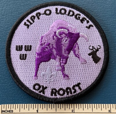 OA SIPPO LODGE 377 Ox Roast Order of the Arrow Round PATCH WWW BSA Badge