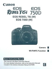 Canon EOS Rebel T6i 750D 212 Page OWNER 'S INSTRUCTION MANUAL
