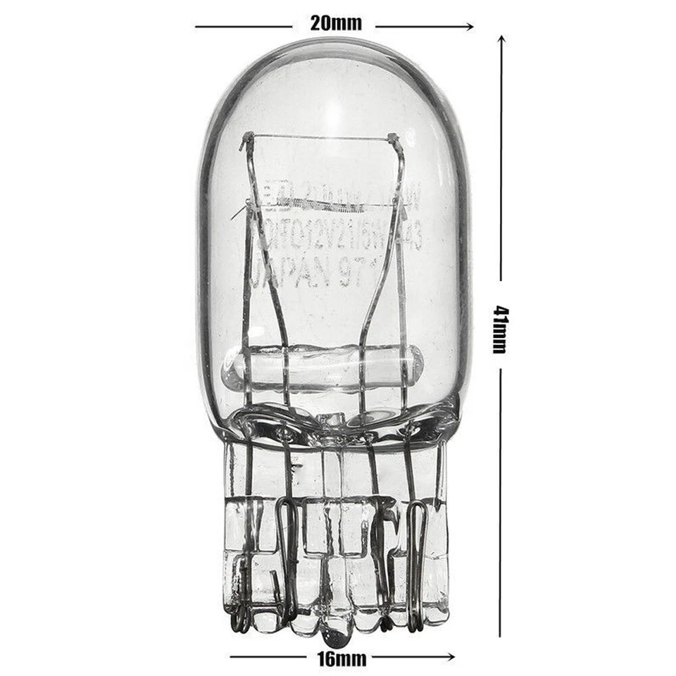 10x T20 7443 W21/5W R580 Clear Glass DRL Turn Signal Stop Brake Light Tail Bulbs - Image 3 of 4