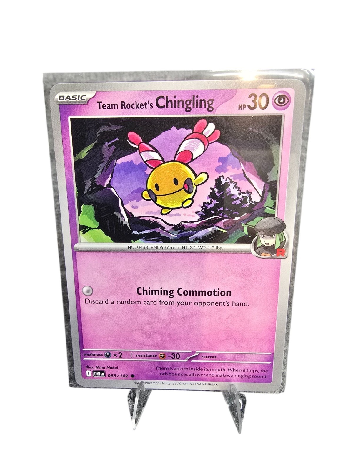 Team Rockets Chingling Pokemon Card 085/182 Basic Psychic Type A16