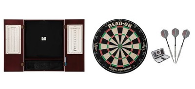Bristle Dartboard + Steel Tip Dartboard Cabinet + V-Factor Tungsten Set