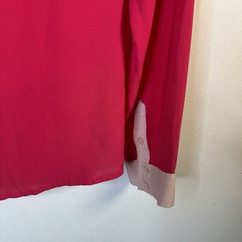 Maeve‎ Anthropologie Hot Pink & Hellrosa Langarm Button Down Top Gr. 6 - Bild 9 von 9