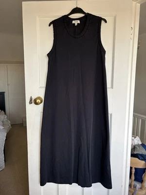 Vestido midi Cos azul marino con volantes de algodón sin mangas talla M - Imagen 1 de 4