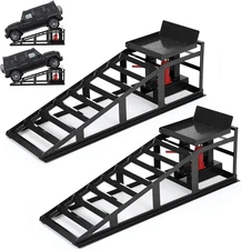 2 Pack Hydraulic Car Ramps 5T 11000lbs Low Profile Car Lift Service Ramps Truck