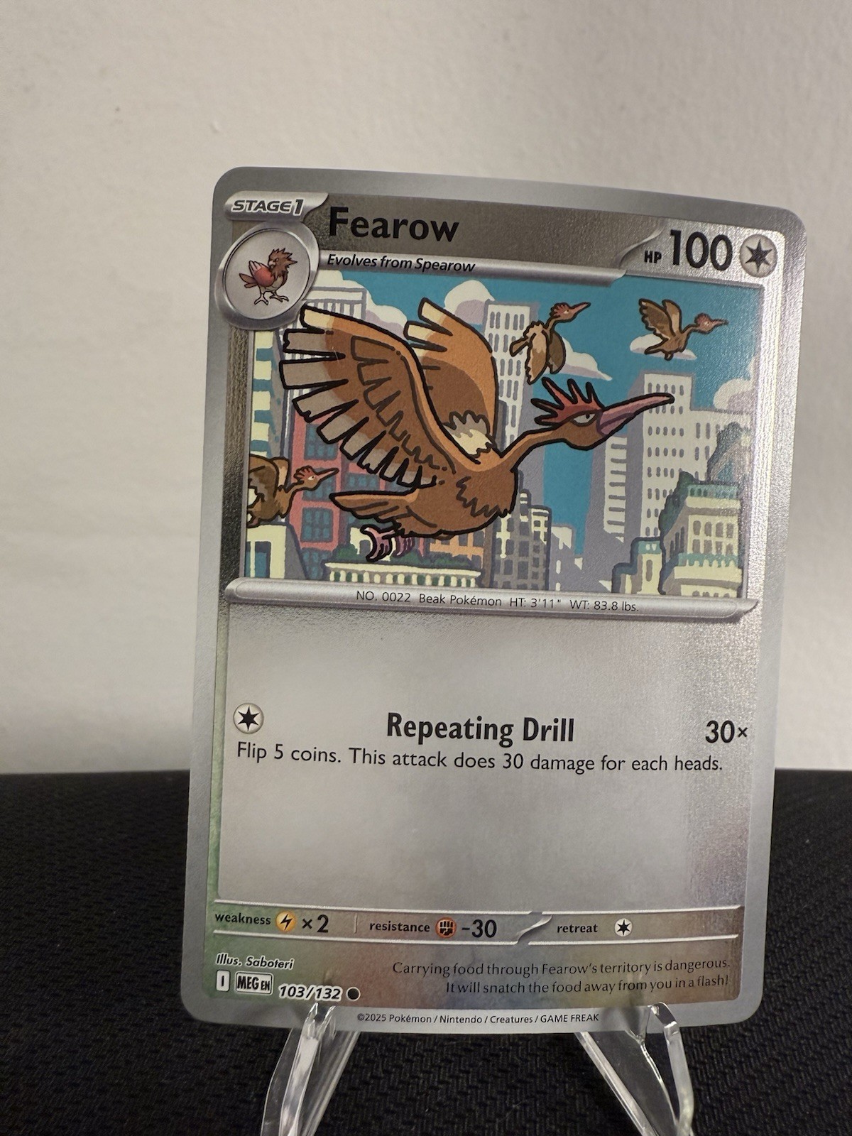 Pokemon Mega Evolution Base Fearow Reverse Holo 103/132 - NM Near Mint