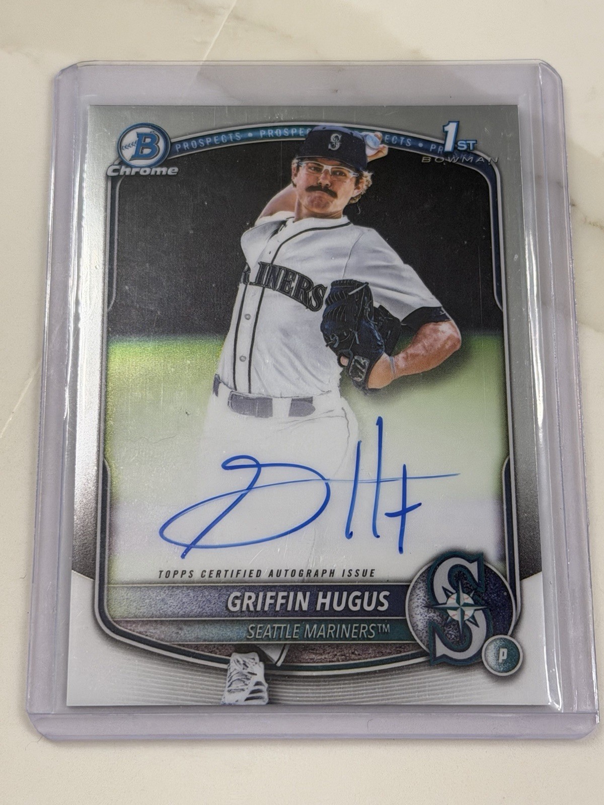 GRIFFIN HUGUS 1st Chrome Auto #CPA-GH Mariners - 2025 Bowman Draft