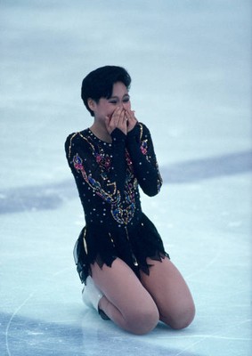Chen Lu of China celebrates after winning the bronze medal in the - Old Photo