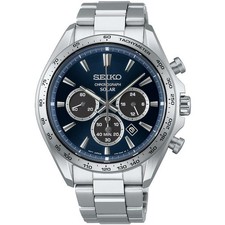 Seiko Selection SBPY183 Solar Chronograph Men's Watch Blue Dial S Series NEW