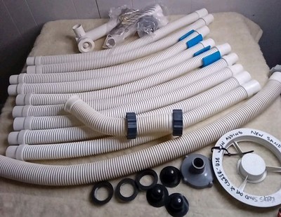 Intex SF80110-2 Pool Pump & Tank Hoses & Extra Parts Lot Of 21