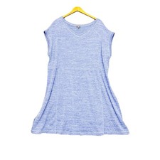 T by Talbots Dress Womens Size 3X Jersey Knit Heather Blue Causal Travel A Line