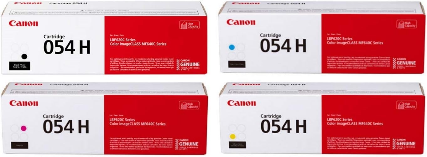 Canon Genuine 054H 4-Color High Yield Toner Cartridge Set