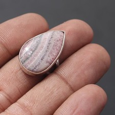 Rhodochrosite Gemstone 925 Sterling Silver Handmade Ring Jewelry Gift For Wife