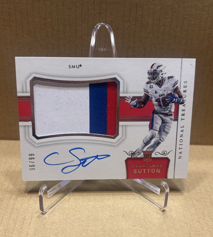 Panini National Treasures Courtland Sutton RC Auto Patch #116 /99 Football Card