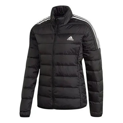NEW Adidas Essential Down Jacket Puffer Women's XS Black 3 Stripes Aire Libre