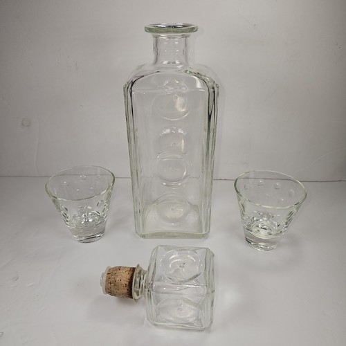 1960s Harper GLASS LIQUOR DECANTER Whiskey Bourbon 2 Glasses MID CENTURY MODERN - Picture 9 of 23