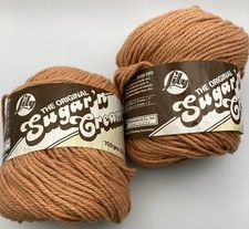 Sugar  Cream Cotton Yarn Color Butterscotch 2 Ball Lot 5 OZ Total Worsted
