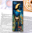 Whimsical Bookmark - Cat Girl With Cat, 6x2 Unique Bookmark For Book Readers