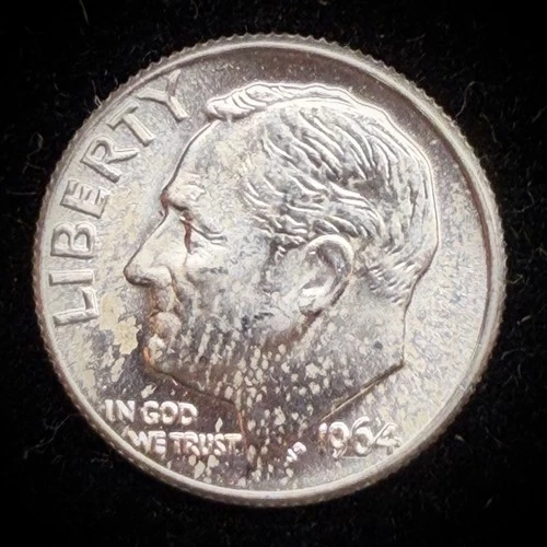 90% Silver - UNC 1964 Roosevelt Dime Uncirculated Condition - 03-49