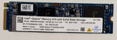 Intel Optane  HBRPEKNX0203A 1TB SSD M.2 2280 NVMe Memory H10 with 1TB +32GB NAND