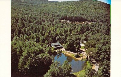 1975 NY Lake Luzerne Painted Pony Ranch Aerial Lake Beach Postcard A40