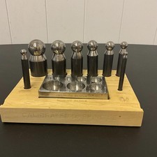 Complete 8PCs Metal Forming Calibrated Dapping Doming Punch Block Set